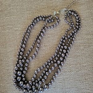 Chico's faux grey pearl necklace